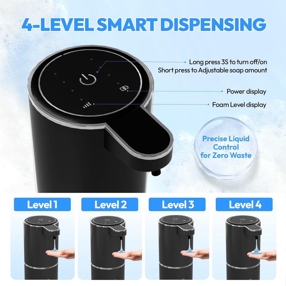 MTYGK touchless dispenser wall-mount side view; saves space in busy bathrooms.