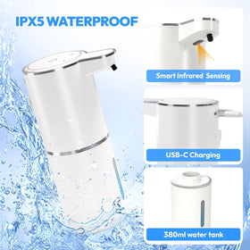 MTYGK wall-mounted dispenser with visible liquid window for easy refills.