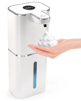 MTYGK automatic soap dispenser front view with touchless sensor and white finish.