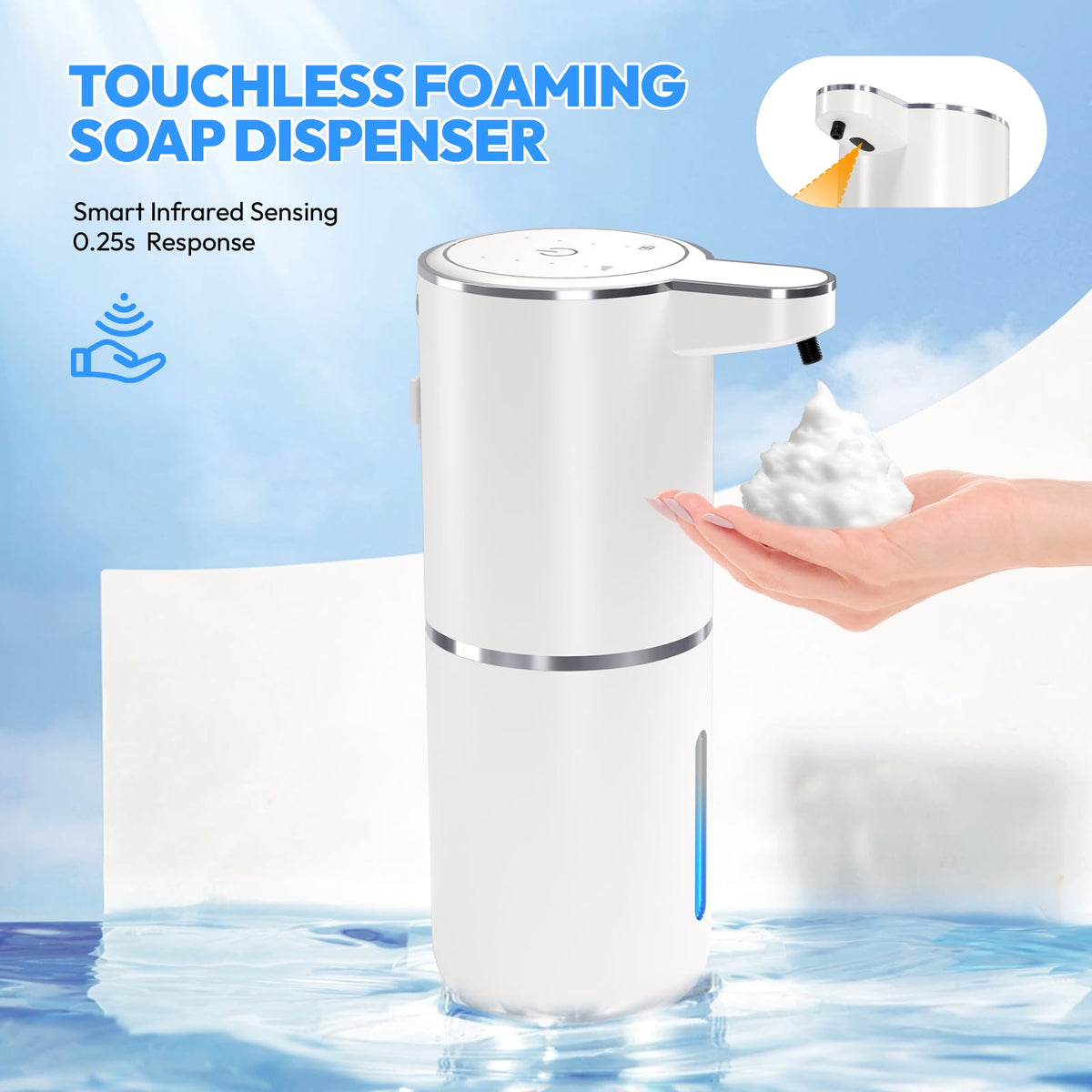 MTYGK IPX5 waterproof design protects against splashes near sinks