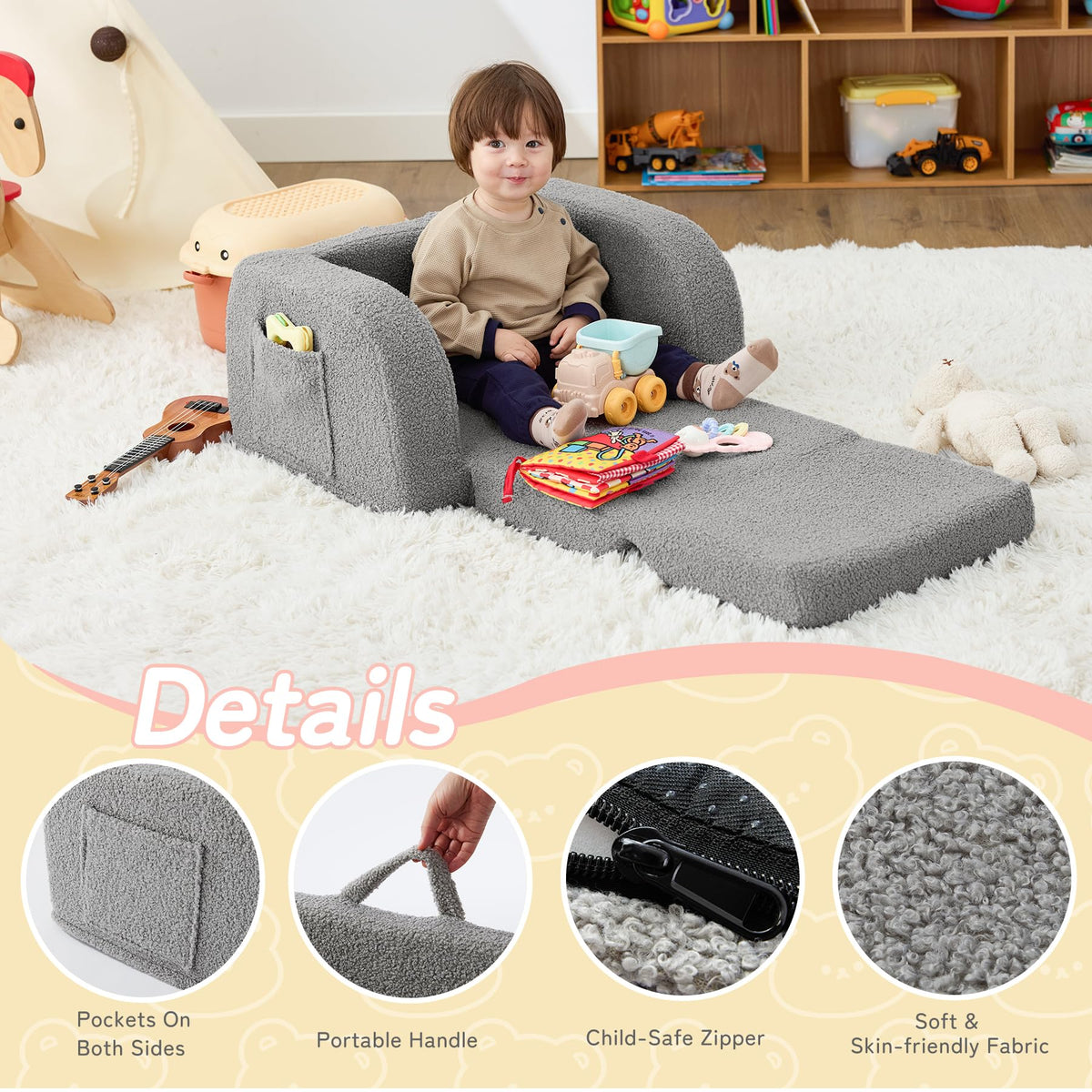 MuaMelop Toddler Couch lightweight design with portable handle