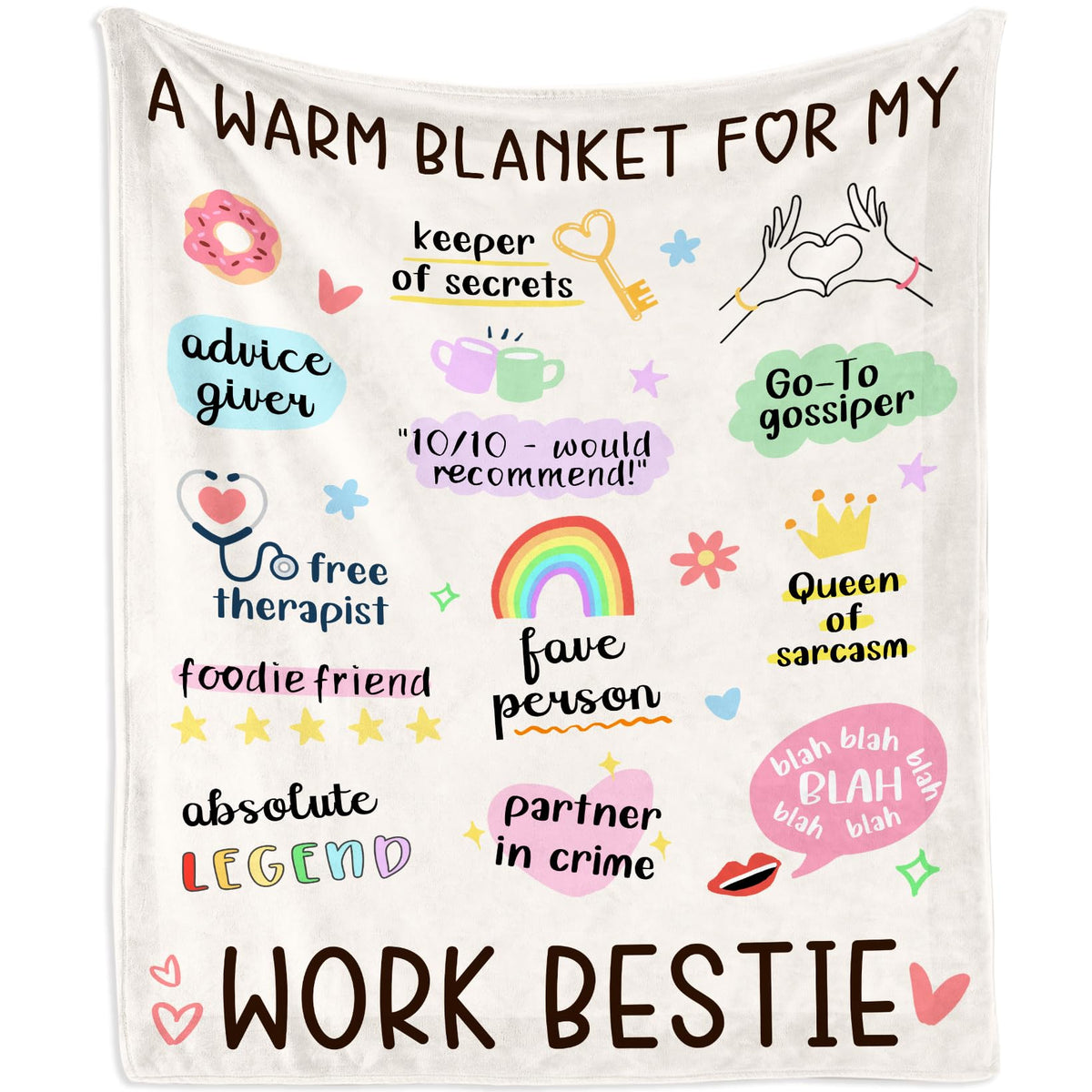 Mubpean Work Besties Blanket 60x50 inch offers warm, stylish office gift.