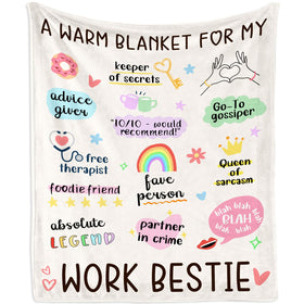 Mubpean Work Besties Blanket 60x50 inch offers warm, stylish office gift.