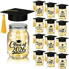 MUDEREK 2026 graduation glass jar with light creates warm table centerpieces for the celebration.