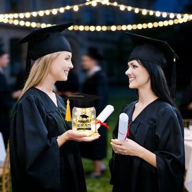 MUDEREK congrats-grad party jar offers a charming keepsake with a warm glow.
