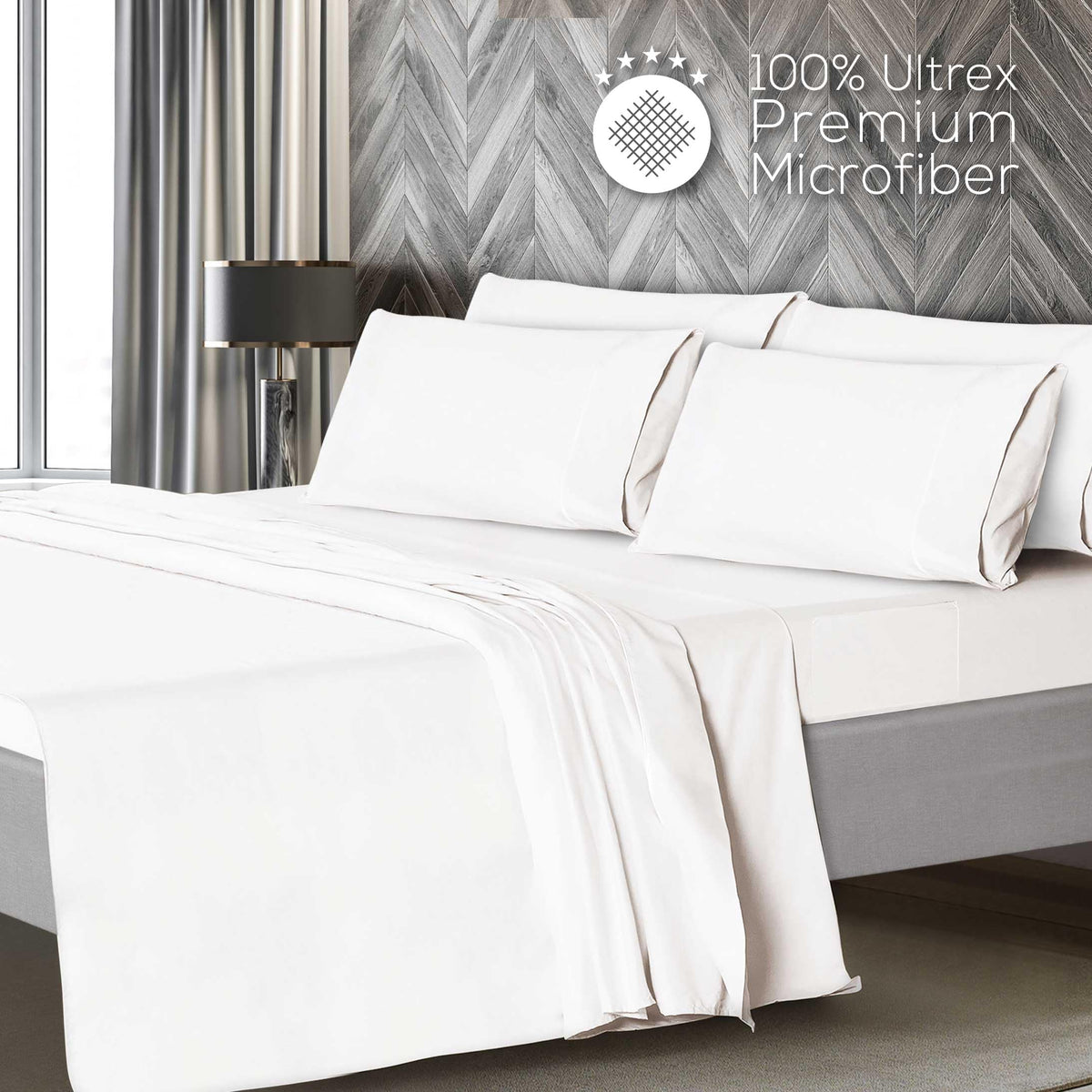 Mueller Home 6-piece queen set with four pillowcases offers versatile everyday and guest-use.