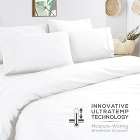 Mueller Home Ultratemp care guide shows cold wash and line dry for easy maintenance.