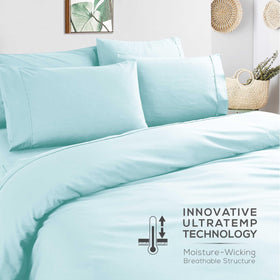 Mueller Home Ultratemp deep-pocket fit demonstrates secure mattress coverage
