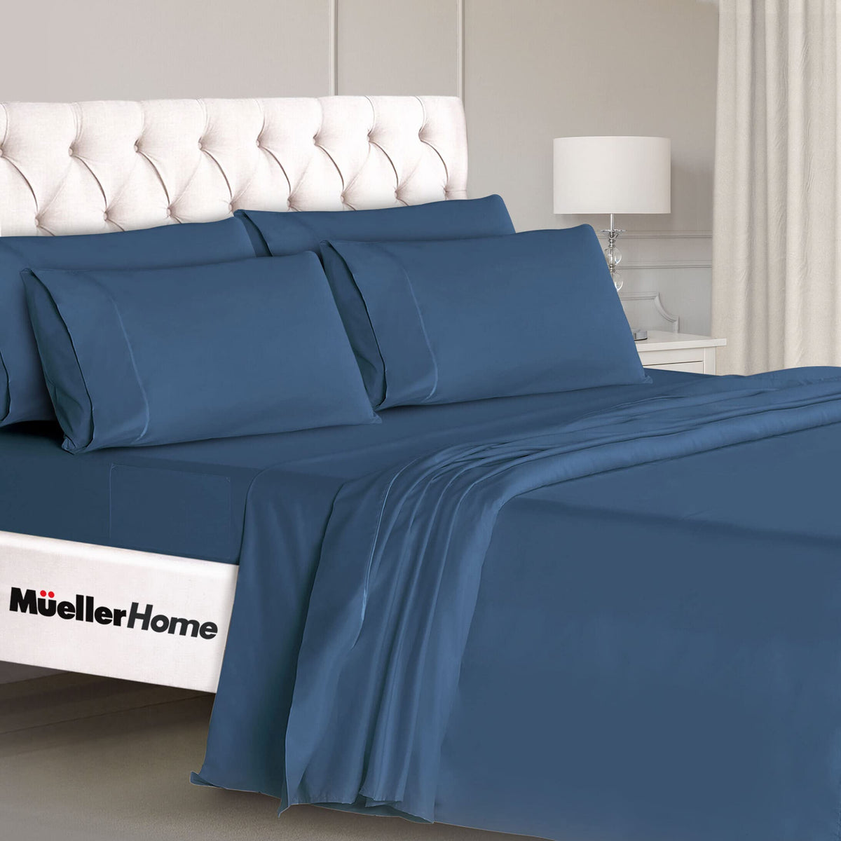 Mueller Home UltraTemp king packaging box with eco-friendly materials and set contents.