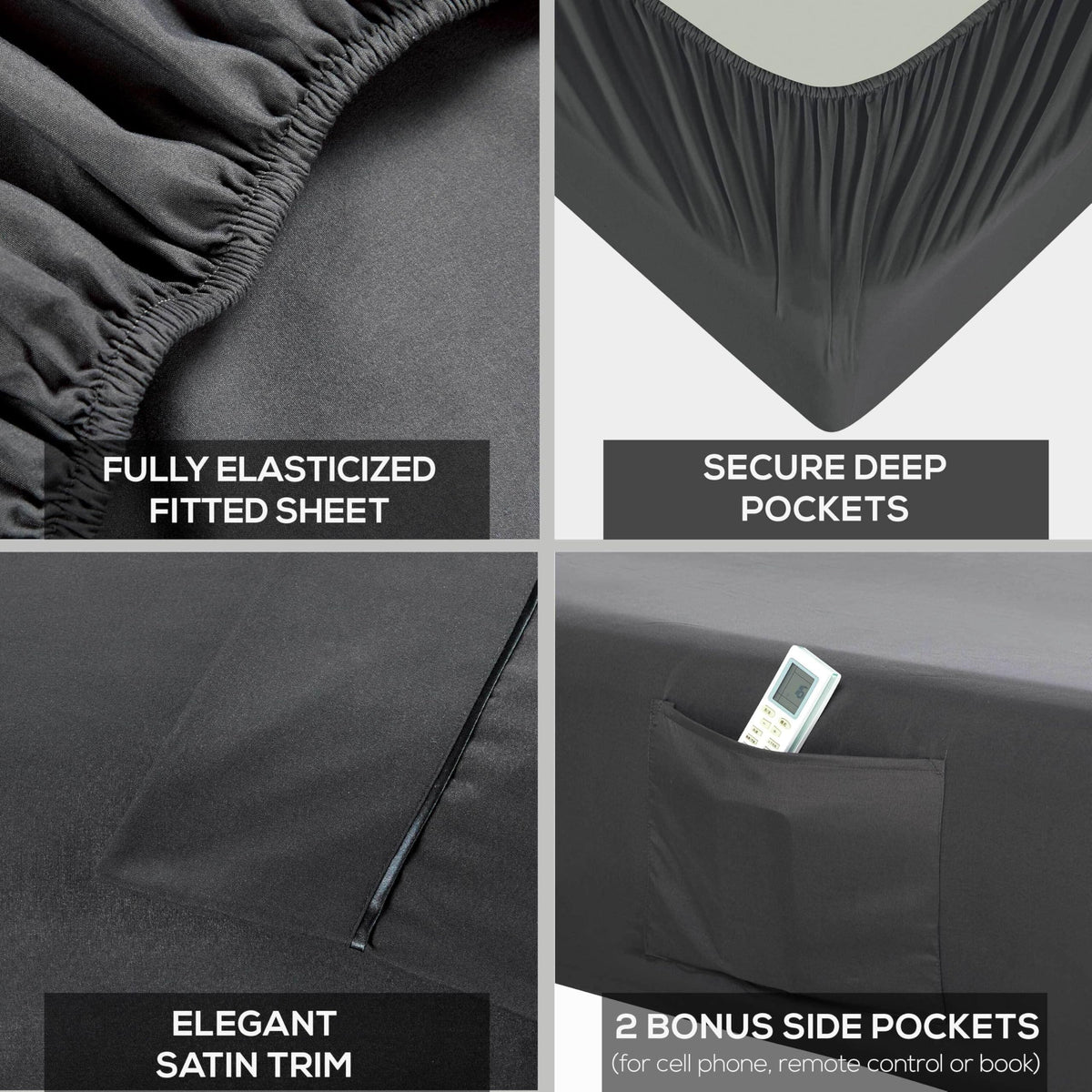 MUELLER HOME Ultratemp king sheets elastic fitted edge securing deep pockets