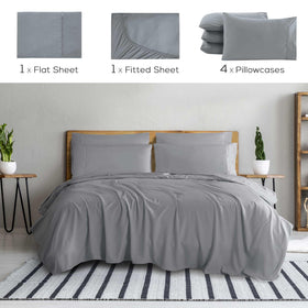 Mueller Home UltraTemp king-sheets fabric closeup highlights silky softness and breathable weave.