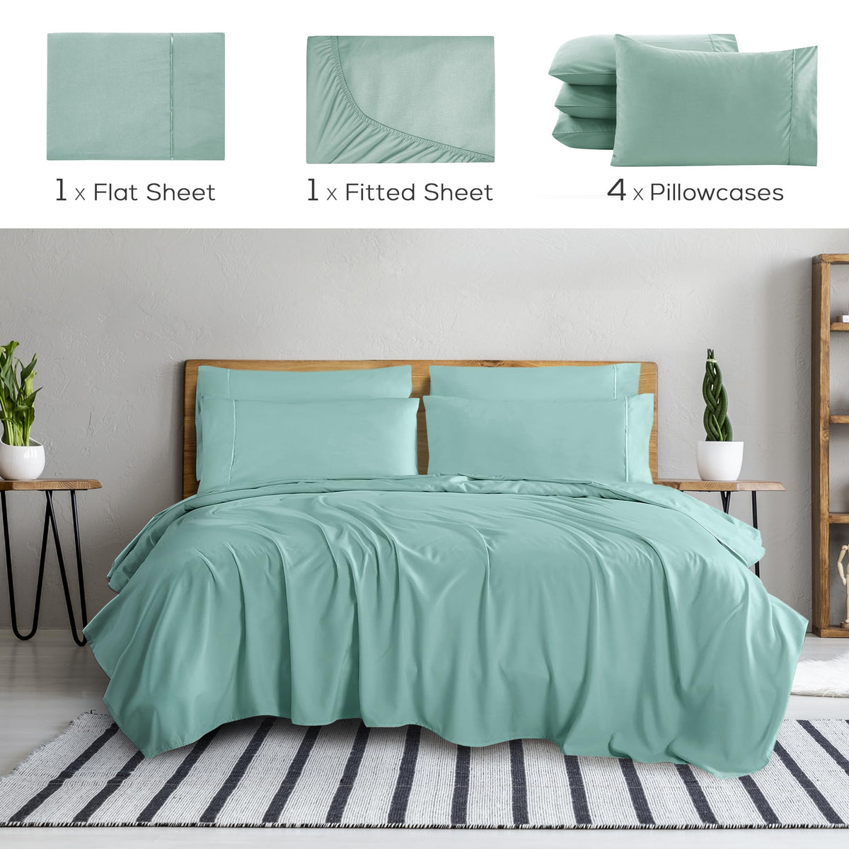 MUELLER HOME UltraTemp queen fitted sheet demonstrates deep-pocket secure fit
