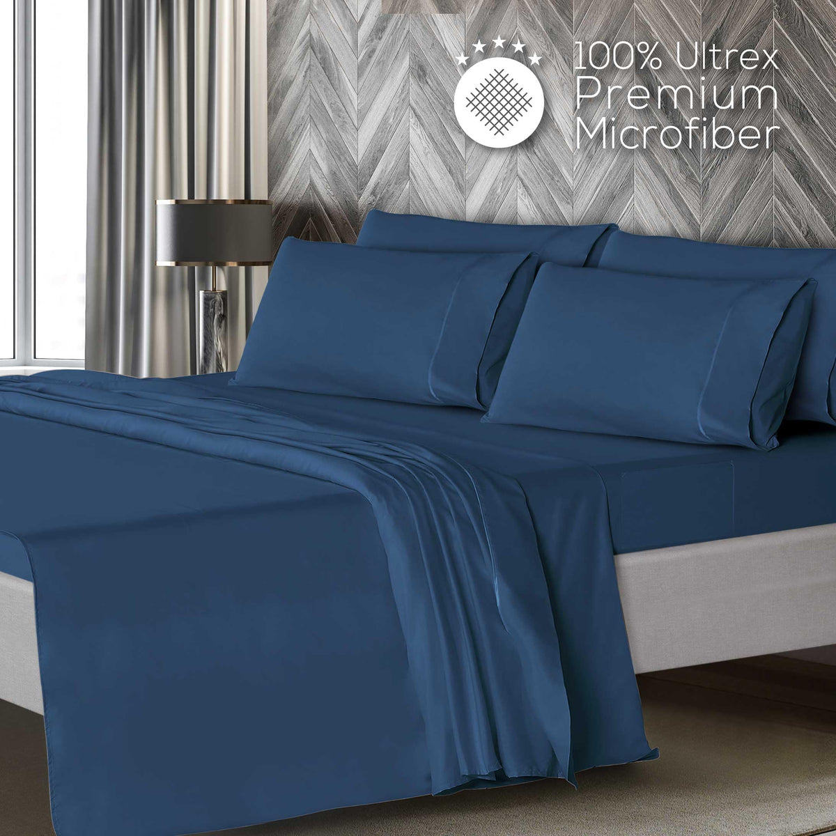 Mueller Home Ultratemp wrinkle-free finish close-up suggests hotel-quality look