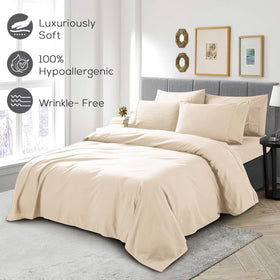 Mueller Home wrinkle-resistant queen sheets stay neat with less ironing