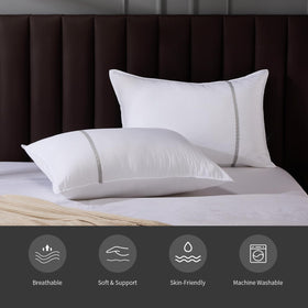 MUFEW bed pillow 2 with OEKO-TEX label close-up signals safety and quality