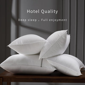MUFEW pillow set 2 size 20x26 displayed on bed shows standard hotel dimensions