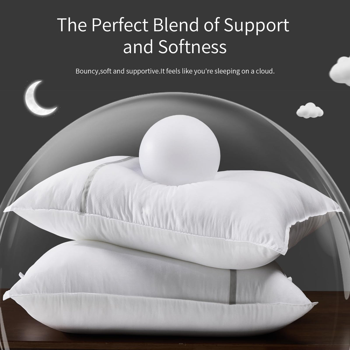 MUFEW king-size pillows bounce-back design keeps form night after night.