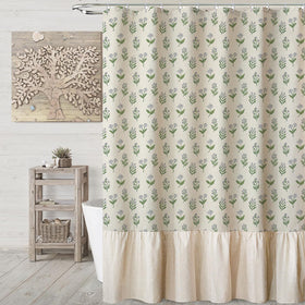MUGINYU cottagecore inspired shower curtain enhances French country vibes.