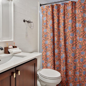 MUGINYU cotton blend curtain with soft drape and floral pattern.