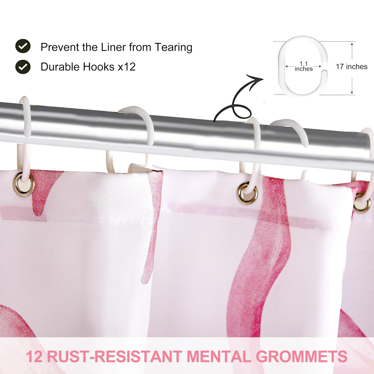 MUGINYU 72x72 inch size fits most dorm and home bathrooms