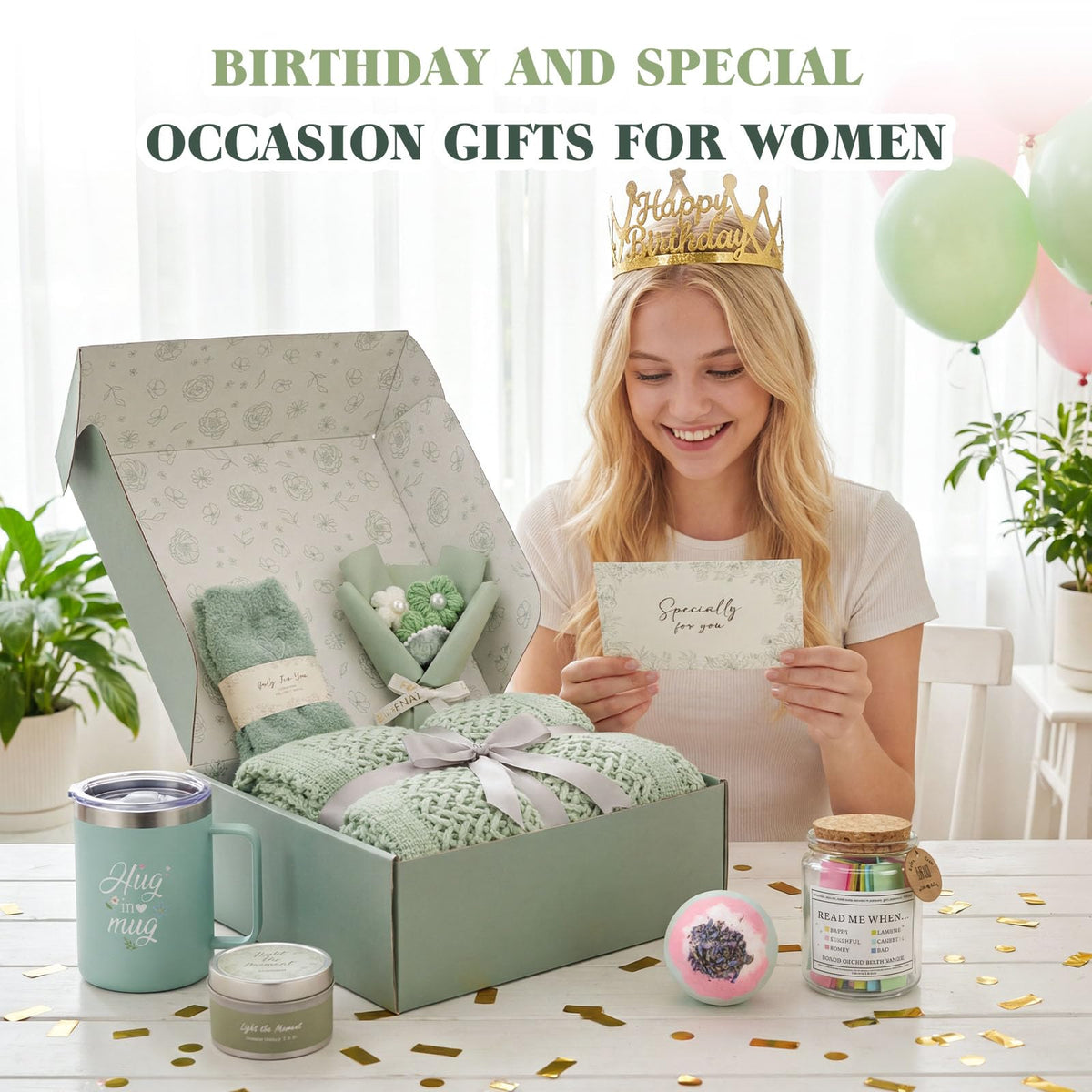 MUGIQUE fuzzy socks and greeting card for cozy encouragement