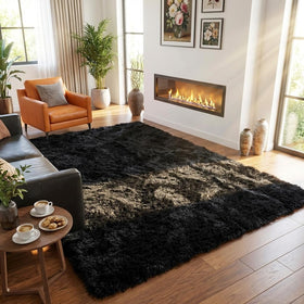 Mugorn black rug perfect for kids and pets during playtime.
