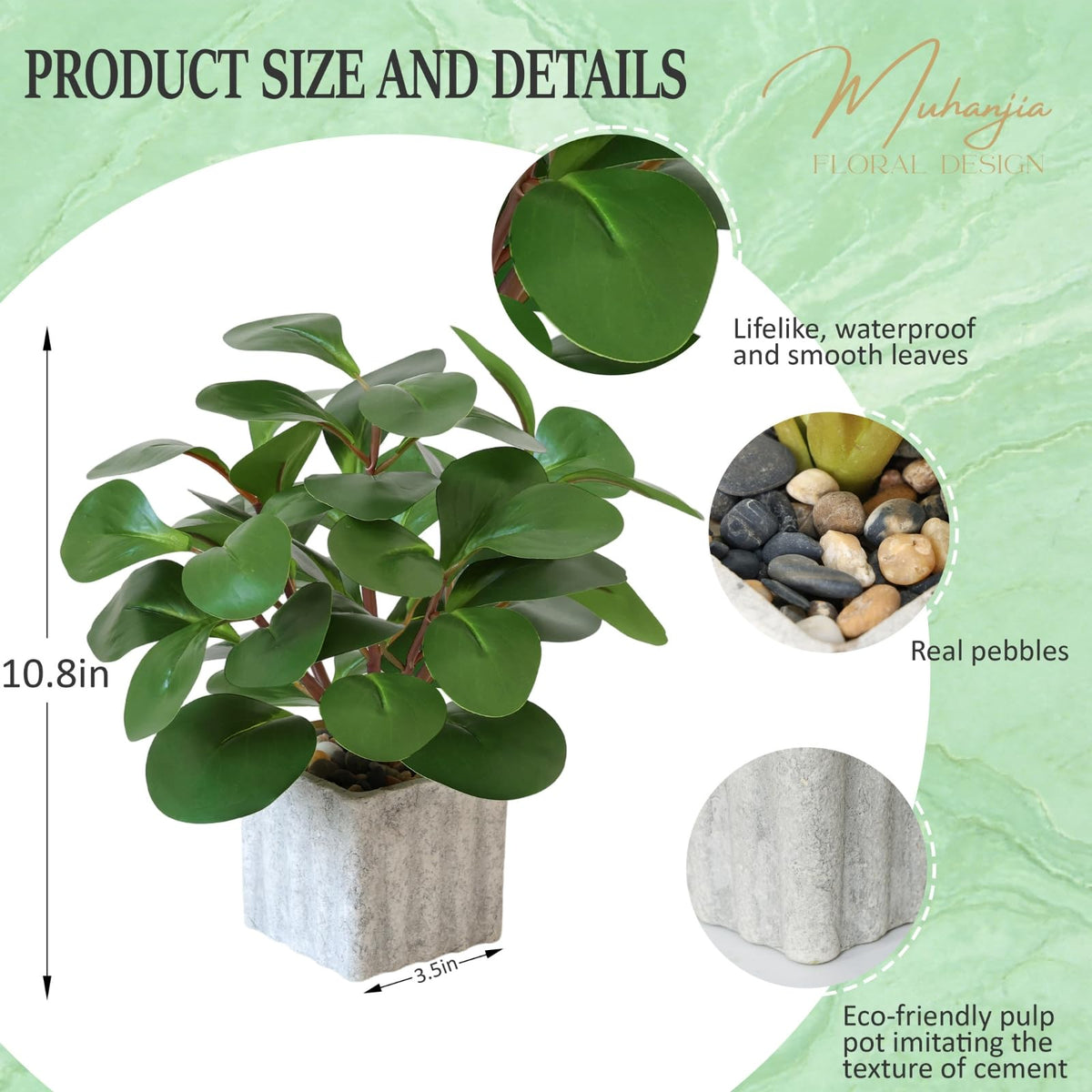 Muhanjia concrete pot square showcasing modern, durable base for greenery