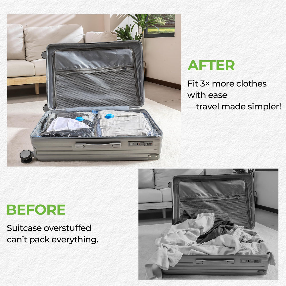 MUIMUICHU see-through design helps locate items at a glance.
