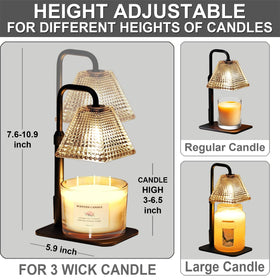 MUJTEO adjustable-height warmer fits candles of various sizes.