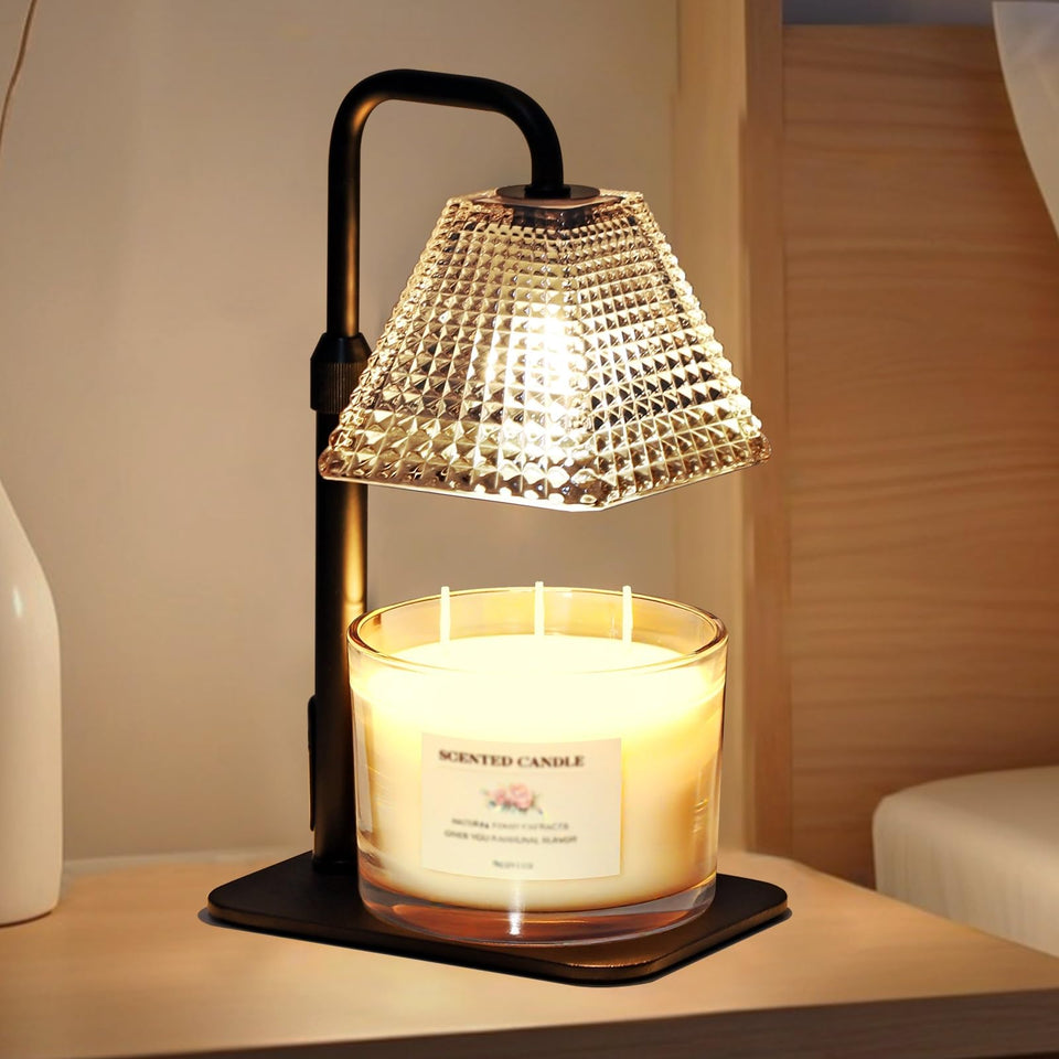 MUJTEO candle warmer lamp with dimmer for customizable fragrance strength.