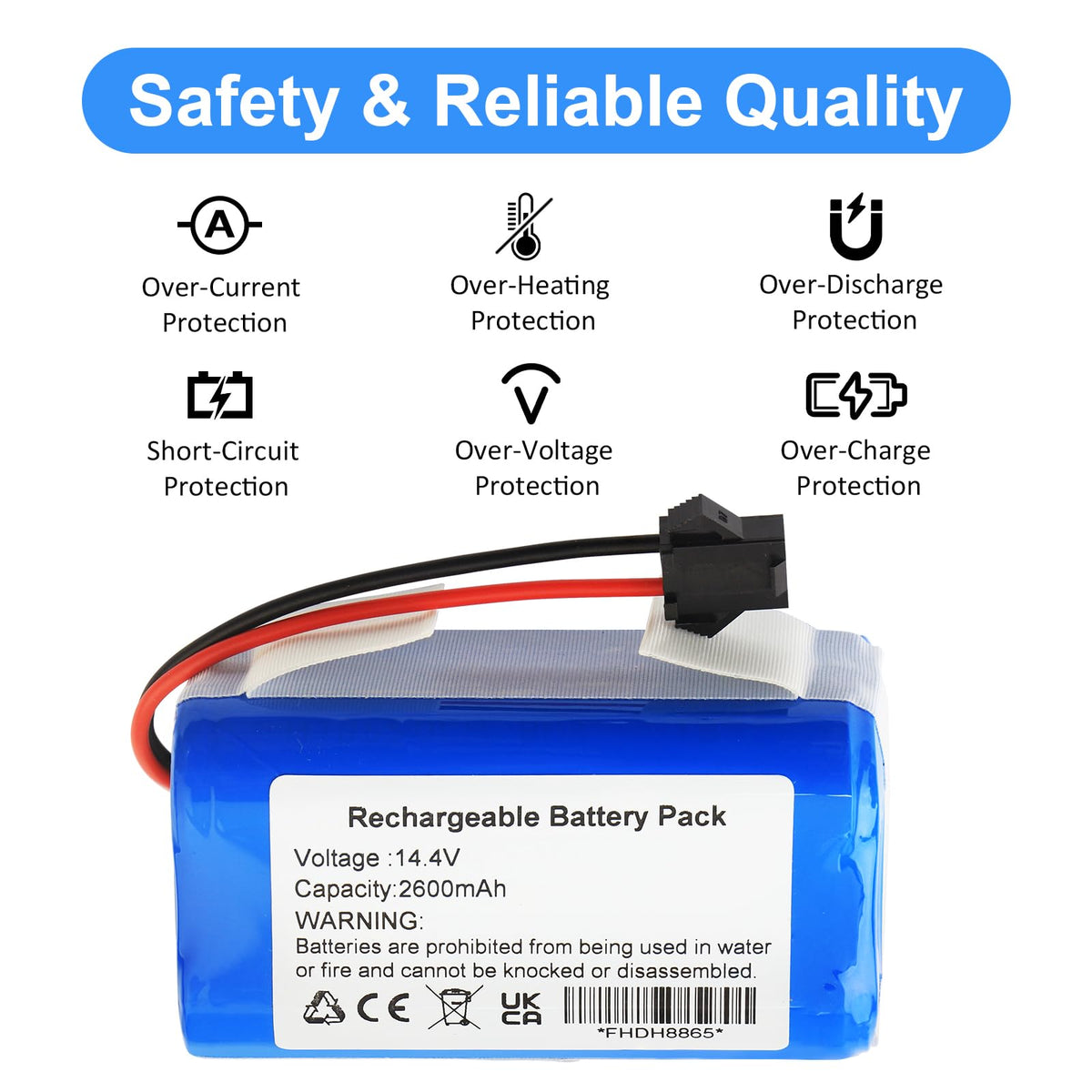 MULS 14.4V replacement battery for Bagotte BG600/BG700/BG750, simple maintenance