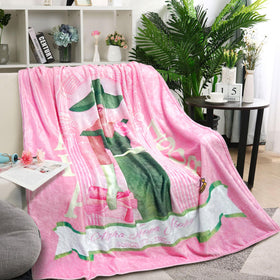 MULTIC Sorority Gifts throw blanket draped over sofa highlighting lightweight drape and versatility.