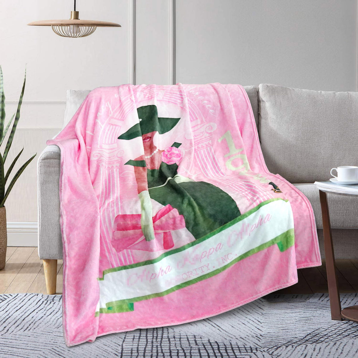 MULTIC Sorority Gifts throw blanket close-up shows soft flannel texture and plush warmth.