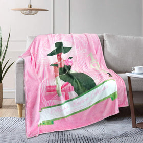 MULTIC Sorority Gifts throw blanket close-up shows soft flannel texture and plush warmth.