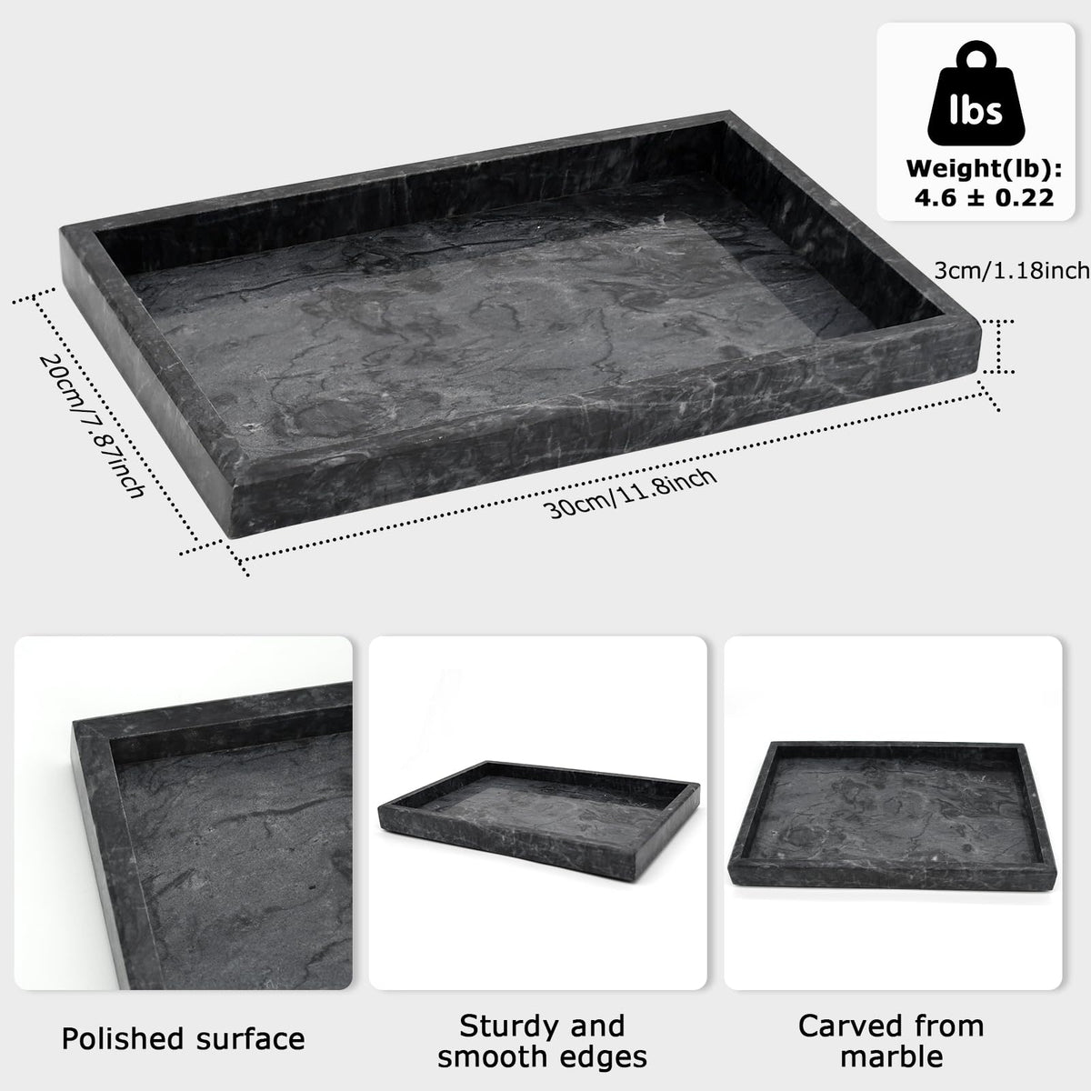 MULWR marble tray showcases perfumes and skincare with elegant, easy cleaning.