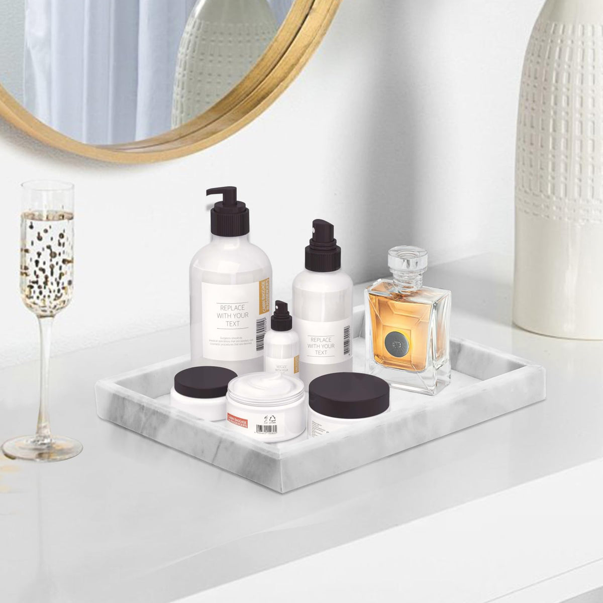 MULWR marble tray is easy to wipe clean for daily use.
