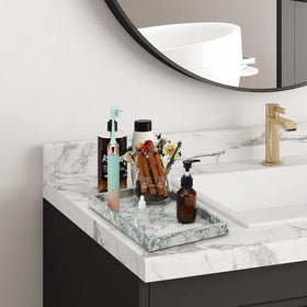 MULWR Marble Tray natural veining adds subtle luxury to your vanity.