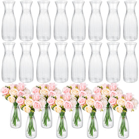 Mumufy clear bud vase 24-pack for elegant wedding centerpieces.