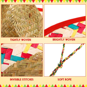 Mumufy adult-size straw sombrero with classic weave for comfortable wear and costume events