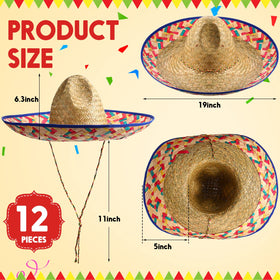 Mumufy sombrero hat 12-pack blue-brim serape suitable for role play and festive photos