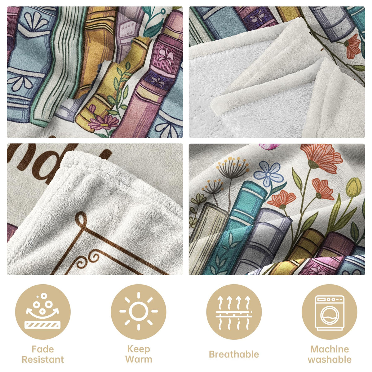musaecoin Book Lovers Blanket reading session draped over lap for comfort