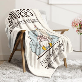 musaecoin nurse blanket with graduation props as nursing student gift.
