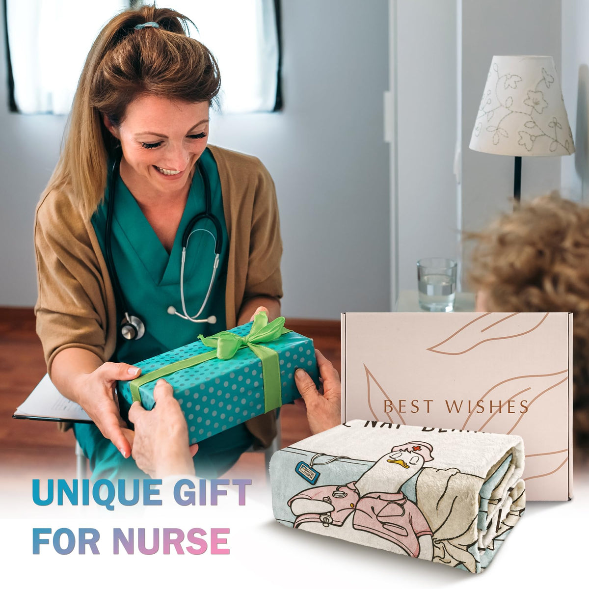 musaecoin nurse gift wrapped idea blanket ready for celebration