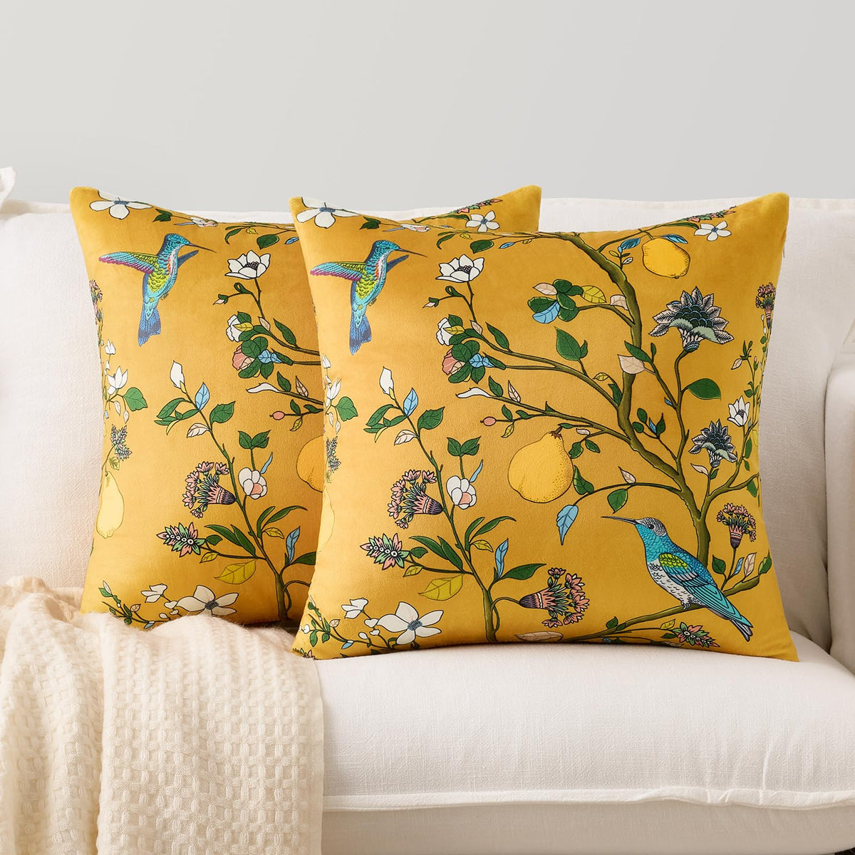 MUSSEL mid-century flower pattern pillow cover enhances living room decor