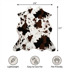 MustMat cow print rug in a bedroom scene adds warm, stylish comfort