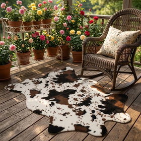 MustMat cow print rug wall-hanging option adds visual interest