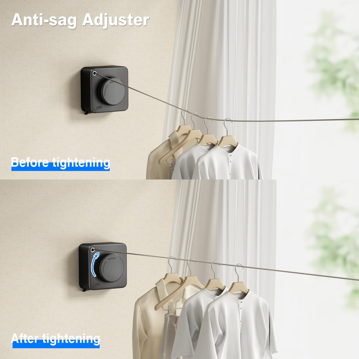 Mustorn heavy-duty line supports up to 40 pounds for bulky items.