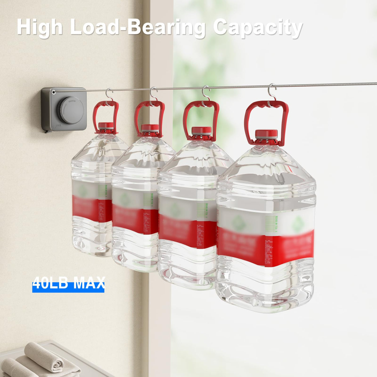 Mustorn premium materials: ABS housing, aluminum base, and stainless line for all-weather use