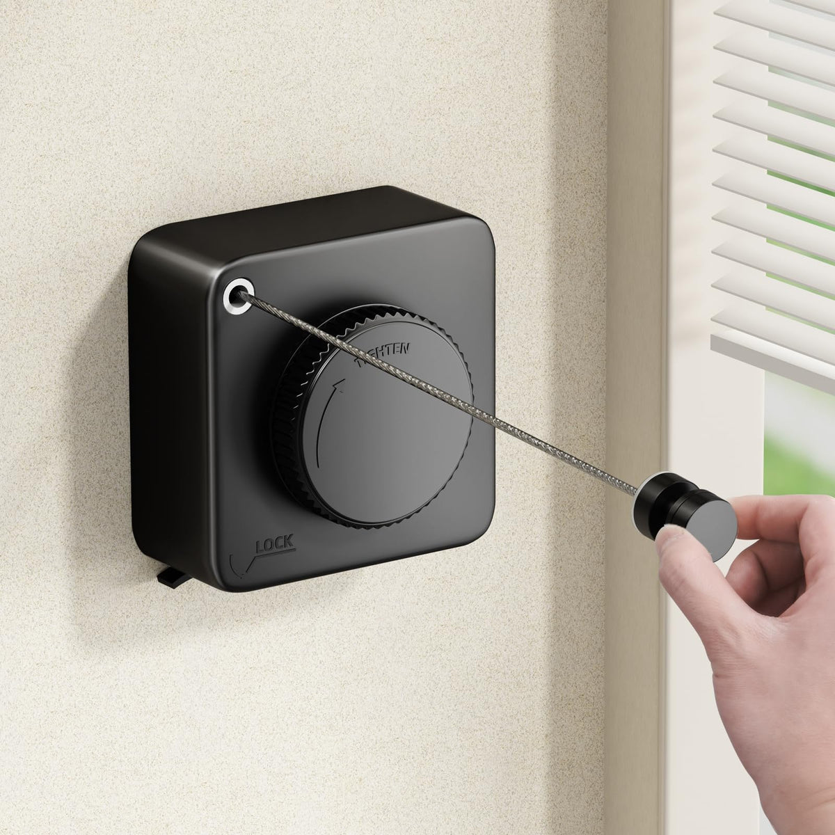 Mustorn retractable clothesline indoors and outdoors for flexible drying.