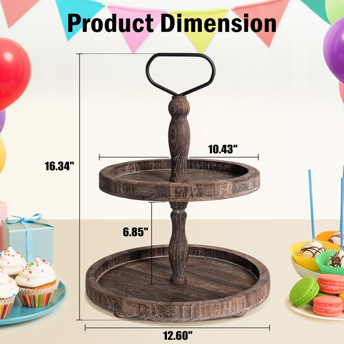 Mustry tray with sturdy handle for easy moving between rooms